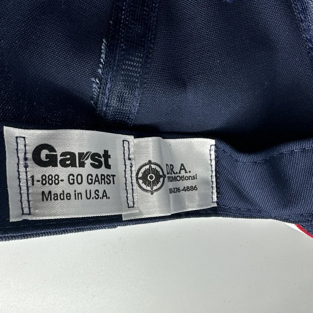 Garst Seed Baseball Hat Adult Blue Strapback Hook Loop American Flag Agriculture